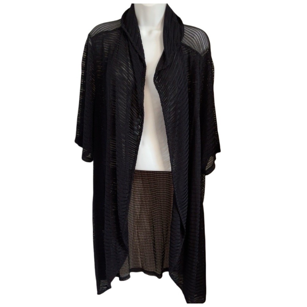 Avenue Black Mesh Swim Coverup Euro Summer Resortwear Beach Plus Size 22/24
